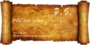 Póka Irma névjegykártya