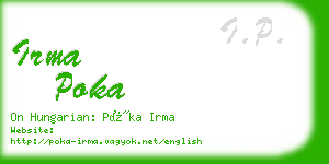 irma poka business card